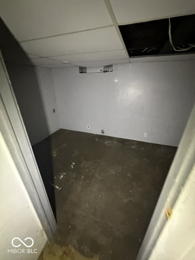 basement with a drop ceiling