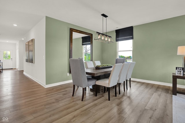 dining room featuring light wood-type flooring