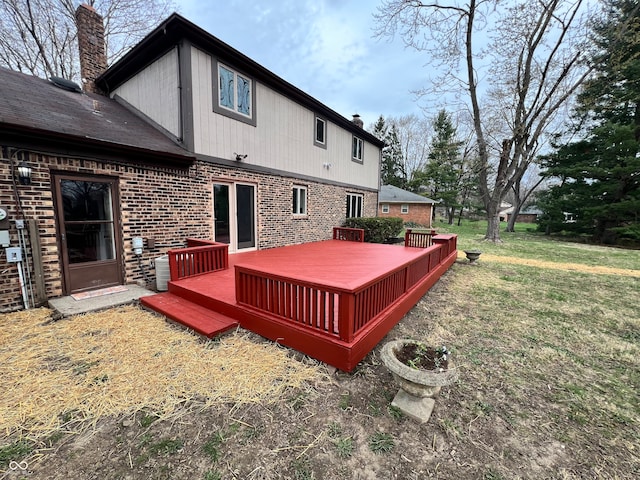 deck with a yard