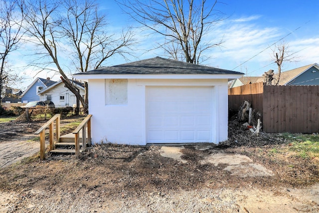 view of garage