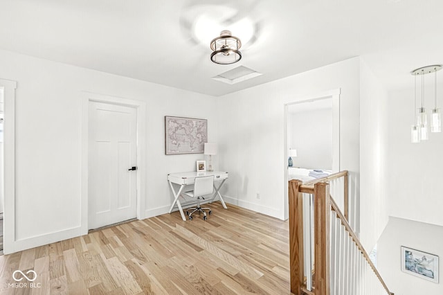 office featuring light hardwood / wood-style floors