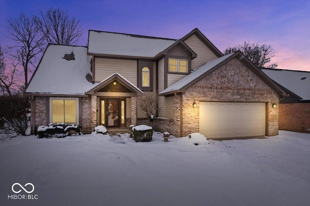 view of front facade featuring a garage