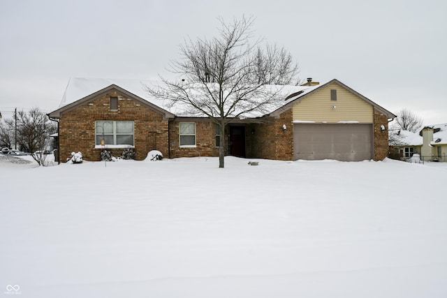 single story home with a garage