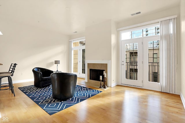 living room featuring hardwood / wood-style floors