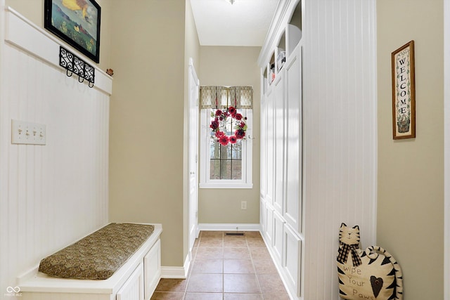 interior space with tile patterned flooring