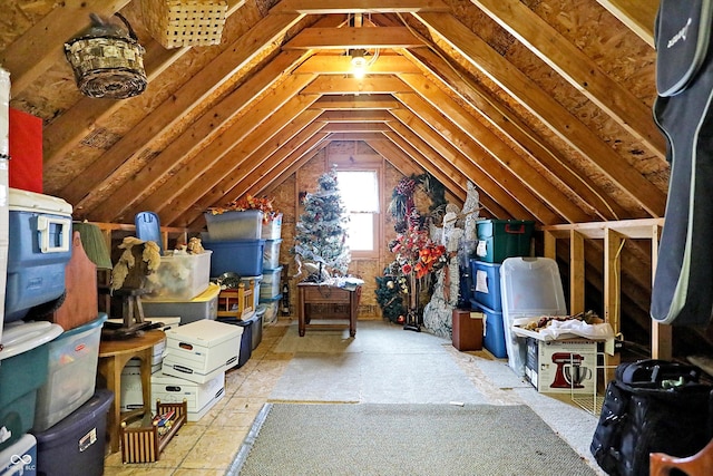 view of unfinished attic