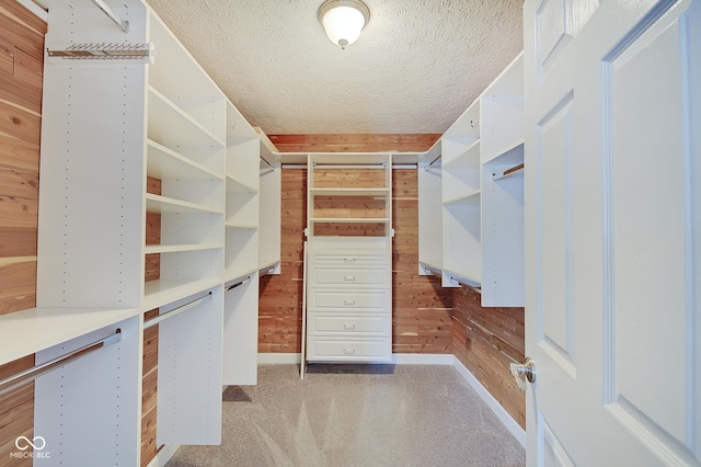 spacious closet with carpet floors