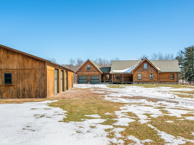 exterior space featuring a garage