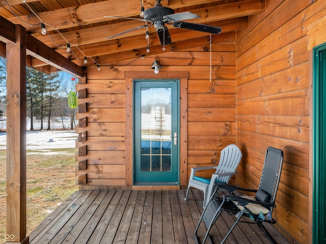 deck featuring ceiling fan