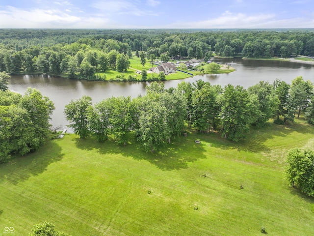 4210 S County Road 400 E, North Vernon, IN 47265 - drone / aerial view of a forest and a nearby body of water