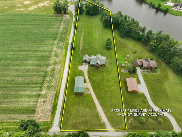 4210 S County Road 400 E, North Vernon, IN 47265 - aerial view of sparsely populated area featuring a nearby body of water and property parcel outlined
