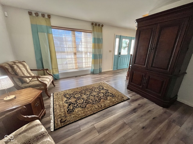 sitting room featuring hardwood / wood-style floors