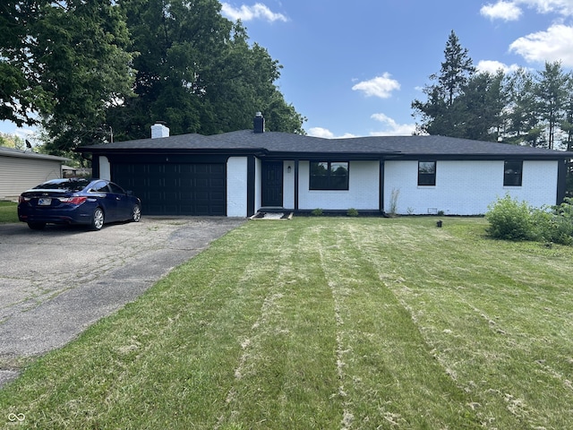 6805 E County Road 100 S, Avon, IN 46123 - ranch-style home featuring a garage, a front lawn, driveway, and brick siding
