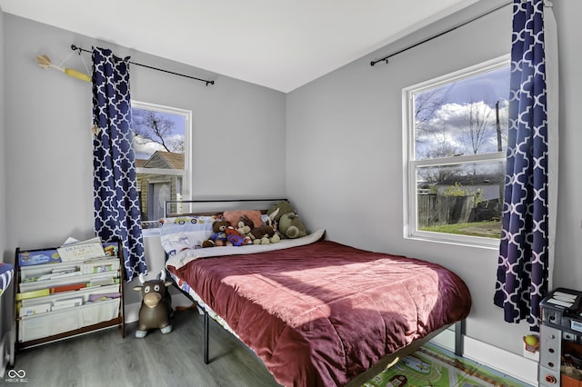 bedroom featuring hardwood / wood-style flooring