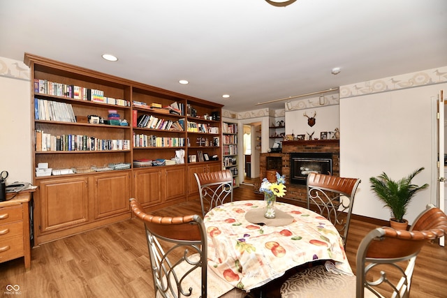 dining room with light wood-type flooring