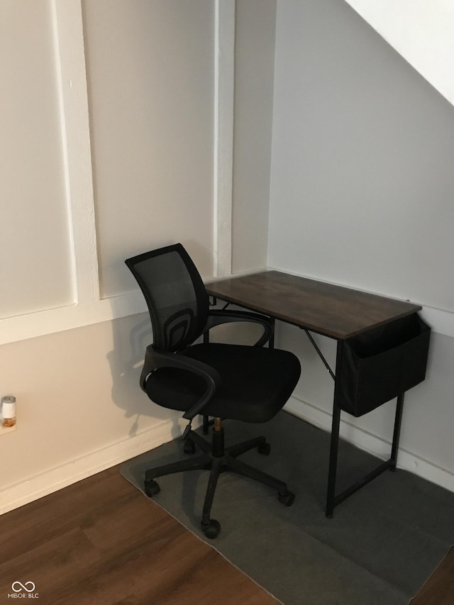 office featuring dark hardwood / wood-style floors