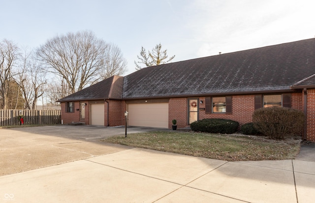 exterior space featuring a garage