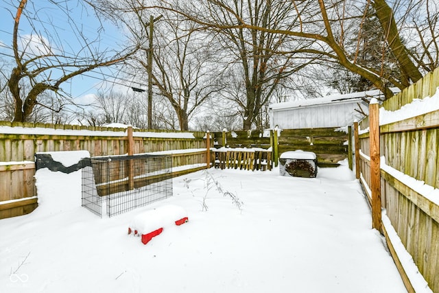 view of snowy yard