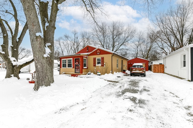 view of snowy exterior