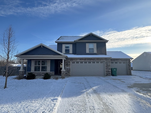 view of front facade featuring a garage