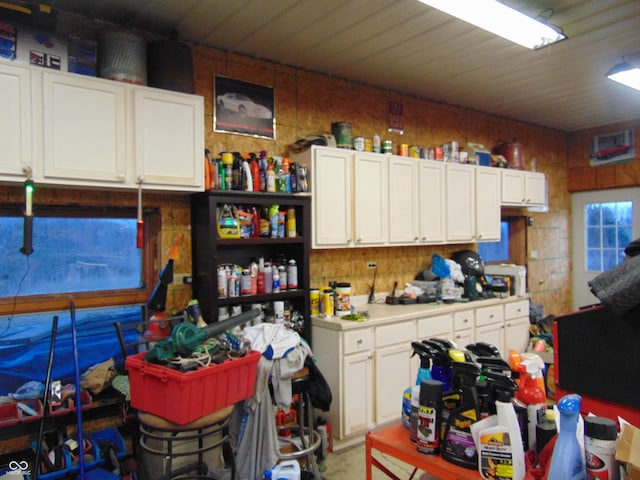 kitchen with white cabinetry