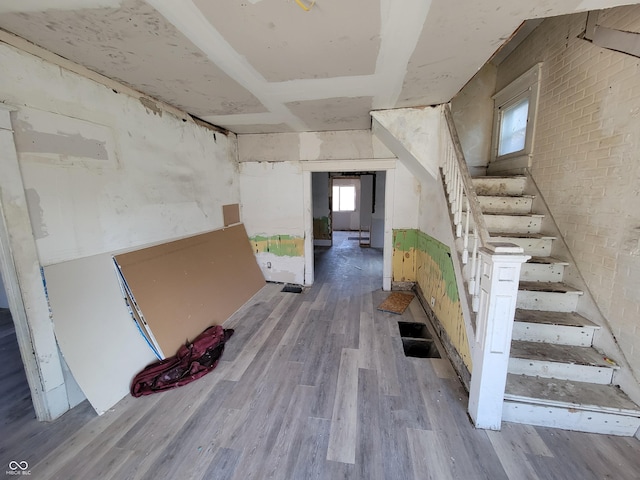 interior space with light hardwood / wood-style flooring