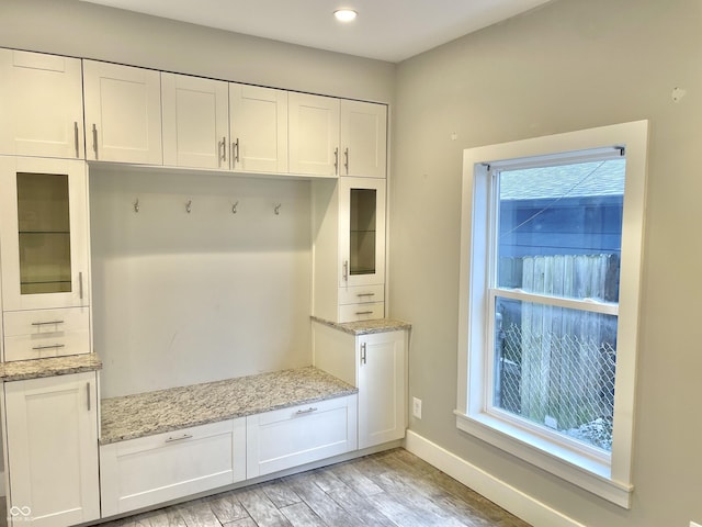 mudroom featuring light hardwood / wood-style flooring