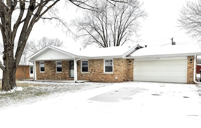 single story home with a garage