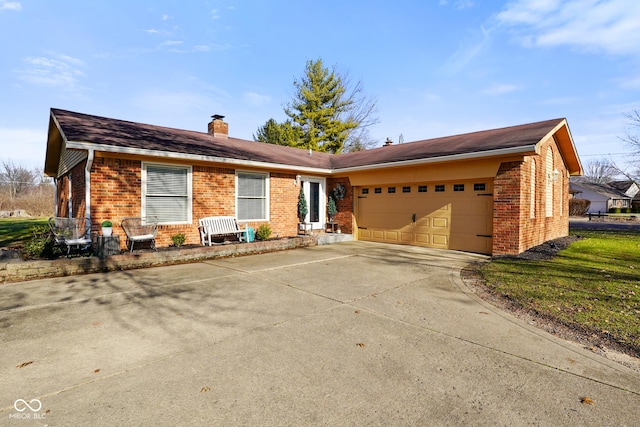 single story home with a garage