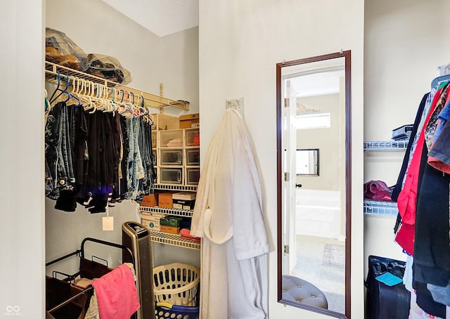 view of walk in closet