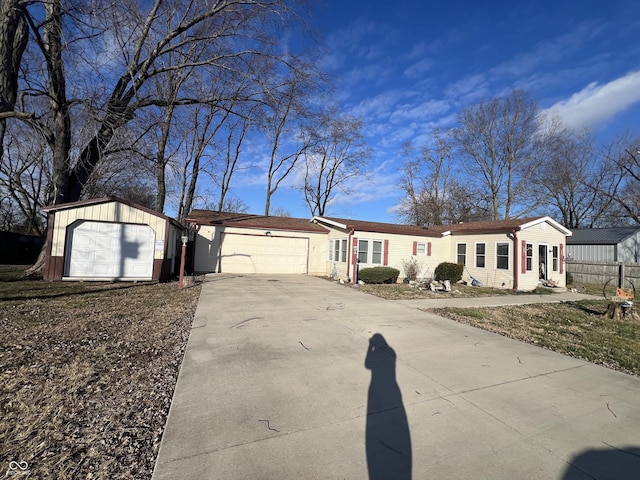 view of single story home