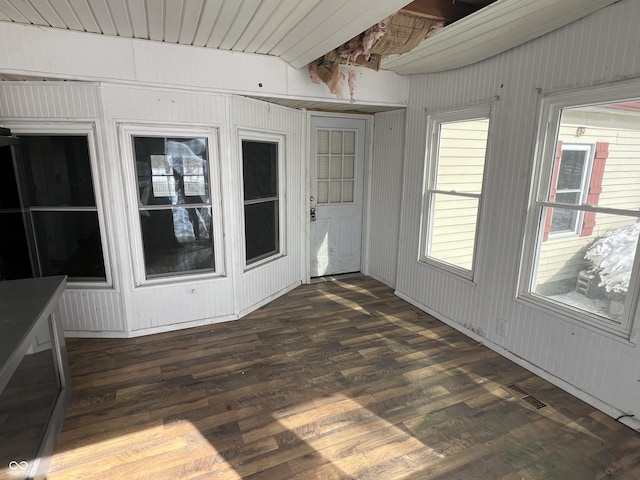 view of unfurnished sunroom