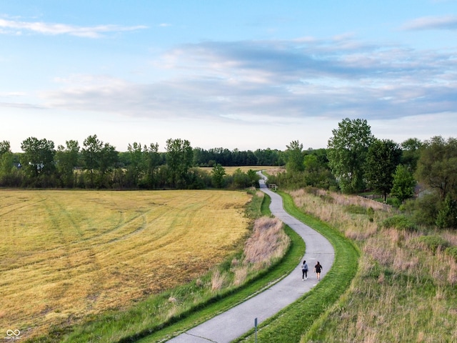 exterior space with a rural view