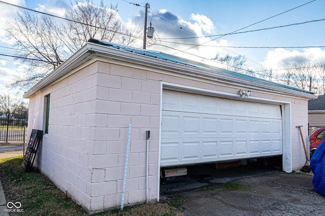 view of garage