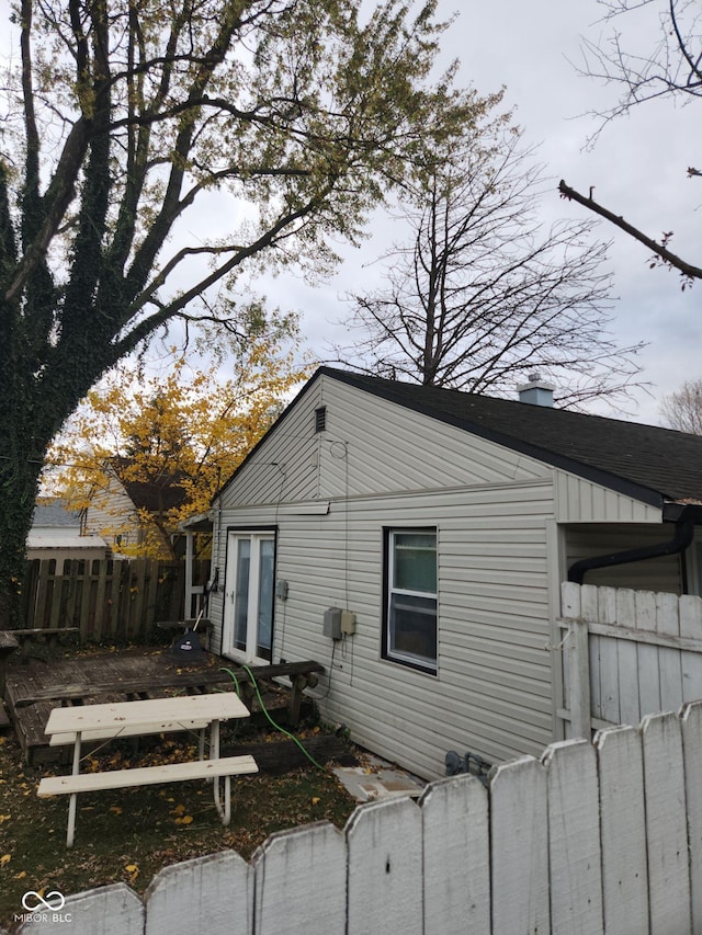 back of property featuring french doors