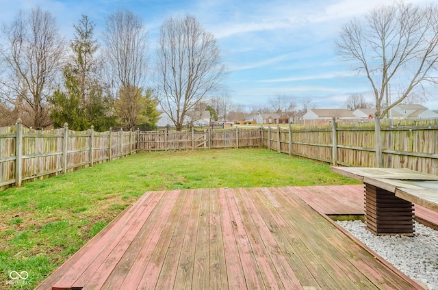 deck with a yard