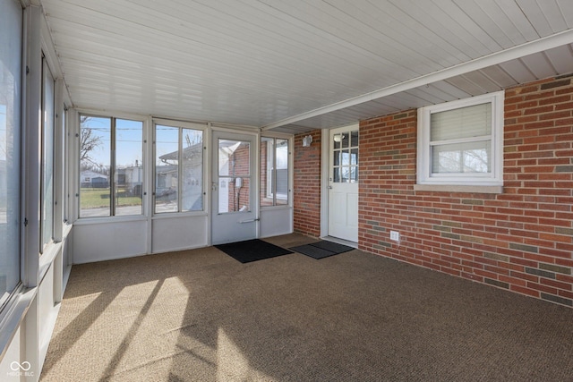 view of unfurnished sunroom