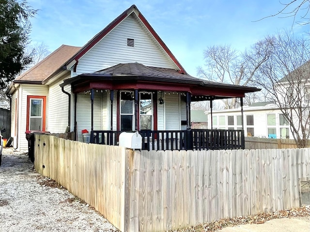 view of front of property with a porch