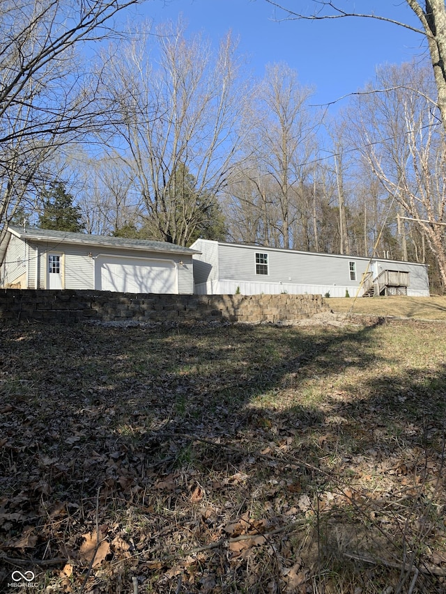 view of home's exterior featuring a garage