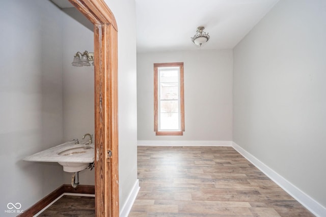 hallway featuring light hardwood / wood-style floors