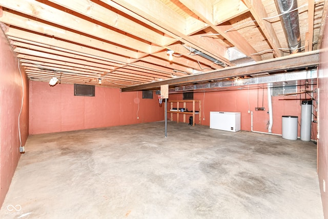 basement with electric panel