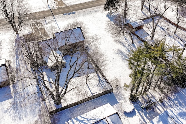 view of snow covered exterior