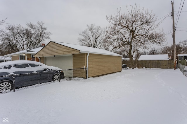 view of snowy exterior