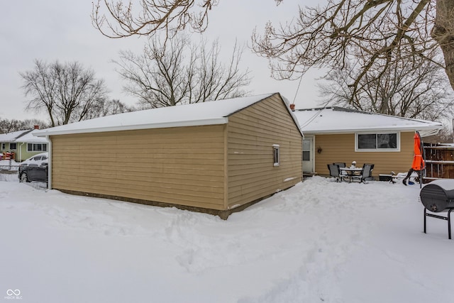 view of snow covered structure