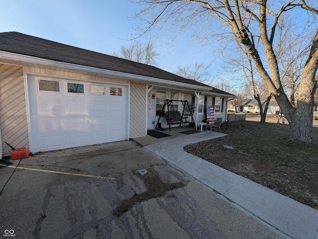 view of garage