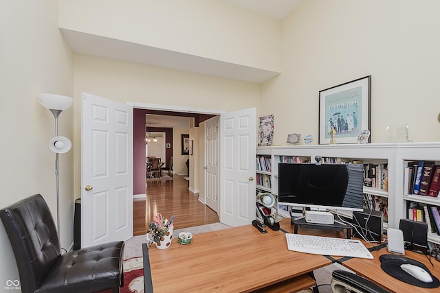 office featuring hardwood / wood-style floors