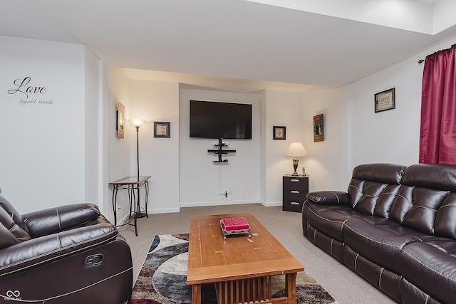 living room featuring carpet floors