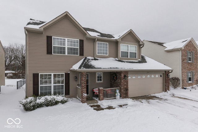 front facade with a garage