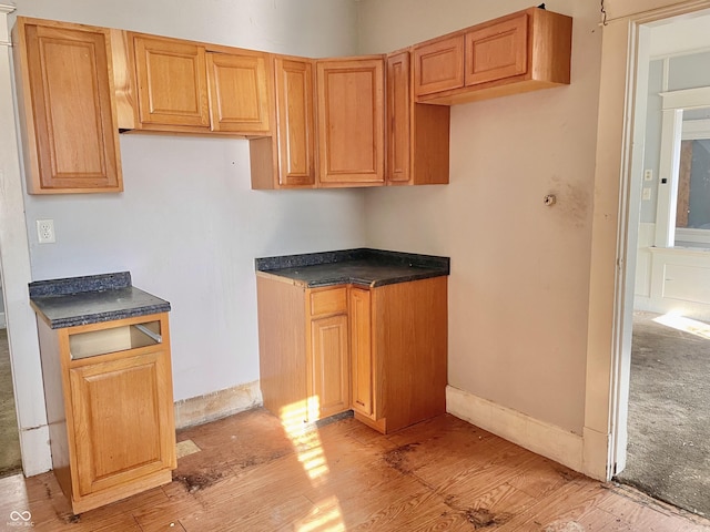 kitchen with light wood-type flooring