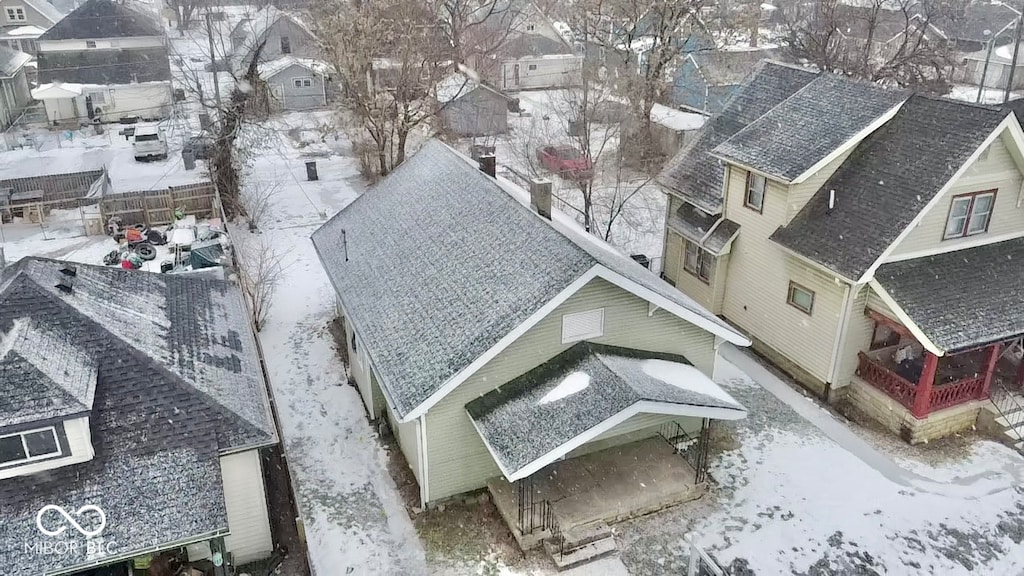 view of snowy aerial view